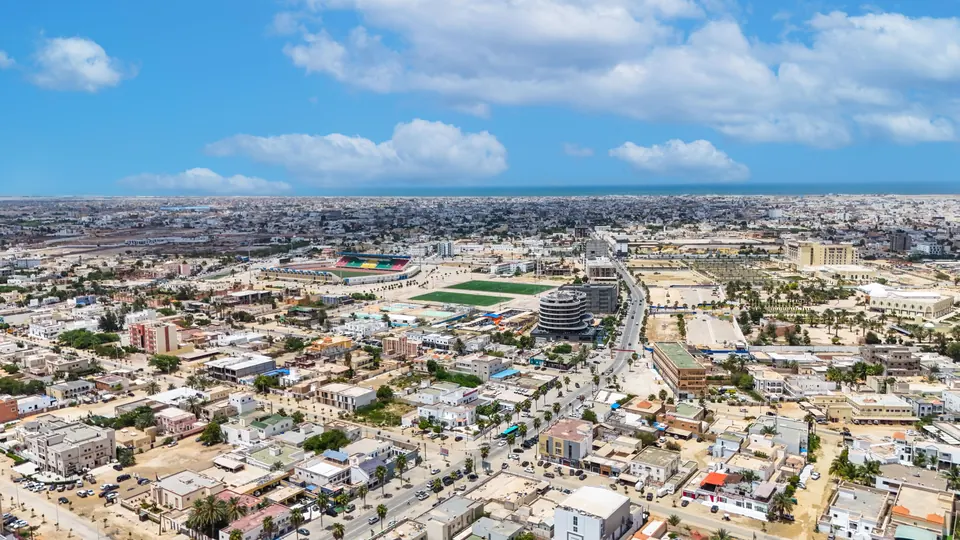 Luftaufnahme der Stadt Nouakchott in Mauretanien