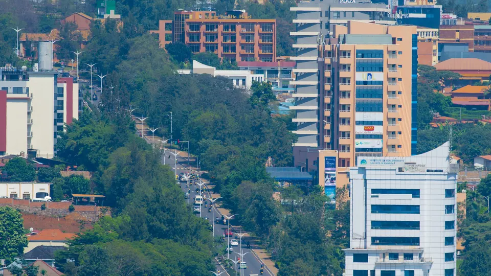 Luftaufnahme von Kigali in Ruanda
